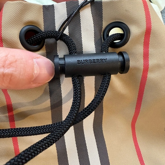 Burberry Classic Stripe Drawstring Storage Pouch Bag - Picture 3 of 7